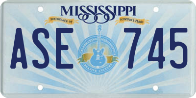 MS license plate ASE745