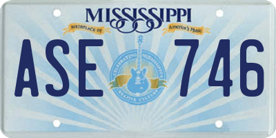 MS license plate ASE746