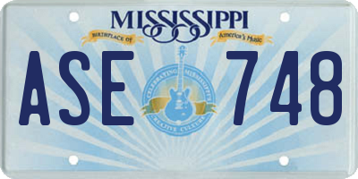 MS license plate ASE748
