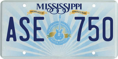 MS license plate ASE750