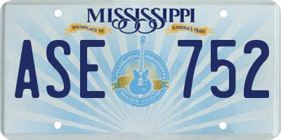 MS license plate ASE752