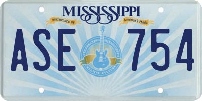 MS license plate ASE754