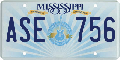 MS license plate ASE756