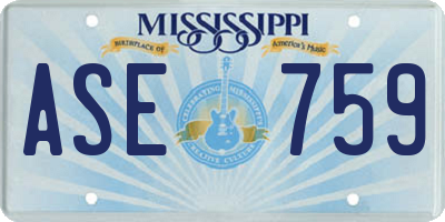 MS license plate ASE759