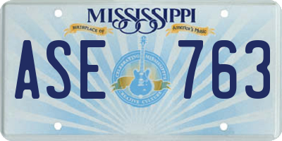 MS license plate ASE763