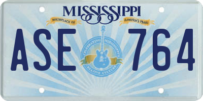 MS license plate ASE764