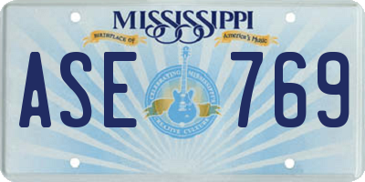 MS license plate ASE769