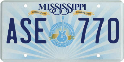 MS license plate ASE770