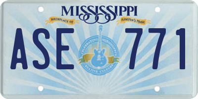 MS license plate ASE771