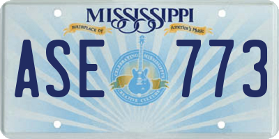 MS license plate ASE773