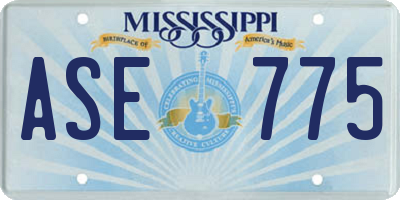 MS license plate ASE775