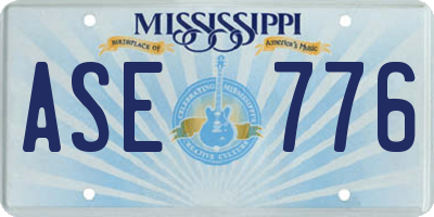 MS license plate ASE776