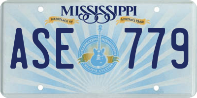 MS license plate ASE779