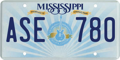 MS license plate ASE780