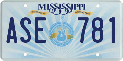 MS license plate ASE781