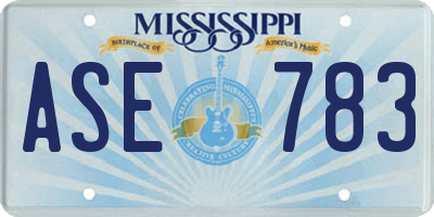 MS license plate ASE783