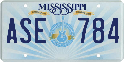 MS license plate ASE784