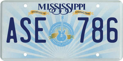 MS license plate ASE786