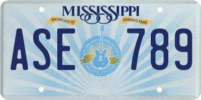 MS license plate ASE789