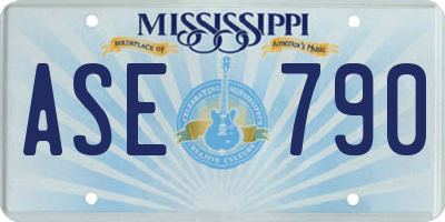 MS license plate ASE790