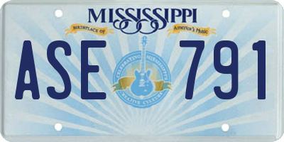 MS license plate ASE791