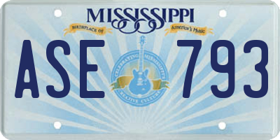 MS license plate ASE793