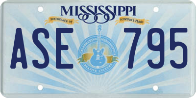 MS license plate ASE795