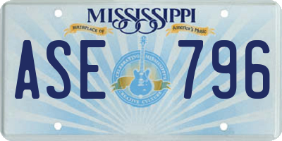 MS license plate ASE796