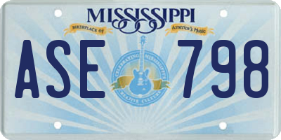 MS license plate ASE798