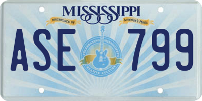 MS license plate ASE799