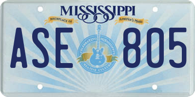 MS license plate ASE805