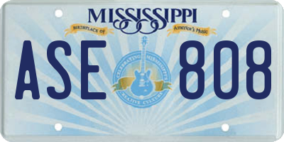 MS license plate ASE808