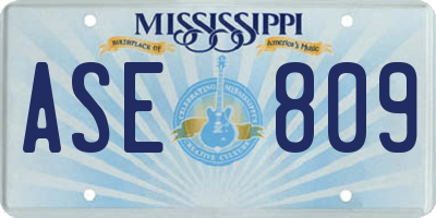 MS license plate ASE809