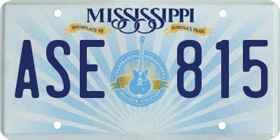 MS license plate ASE815
