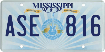 MS license plate ASE816
