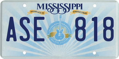 MS license plate ASE818
