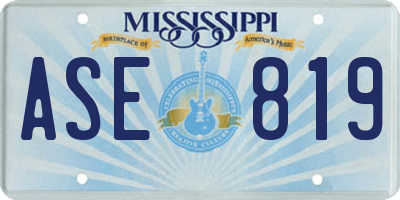 MS license plate ASE819