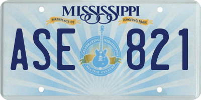MS license plate ASE821