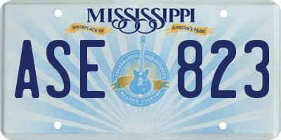 MS license plate ASE823