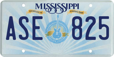 MS license plate ASE825