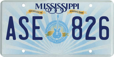 MS license plate ASE826
