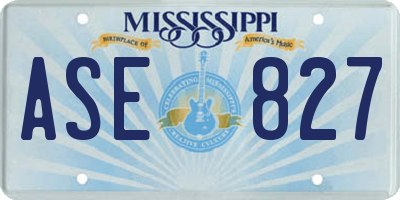 MS license plate ASE827