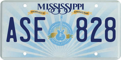 MS license plate ASE828