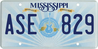 MS license plate ASE829