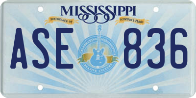 MS license plate ASE836