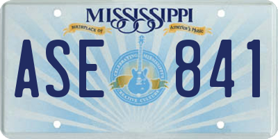 MS license plate ASE841