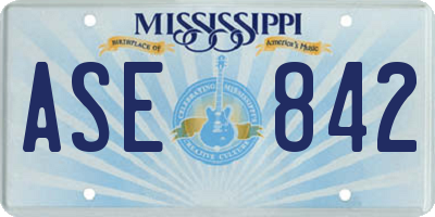 MS license plate ASE842