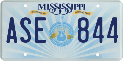 MS license plate ASE844