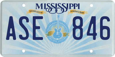 MS license plate ASE846