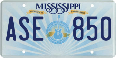 MS license plate ASE850